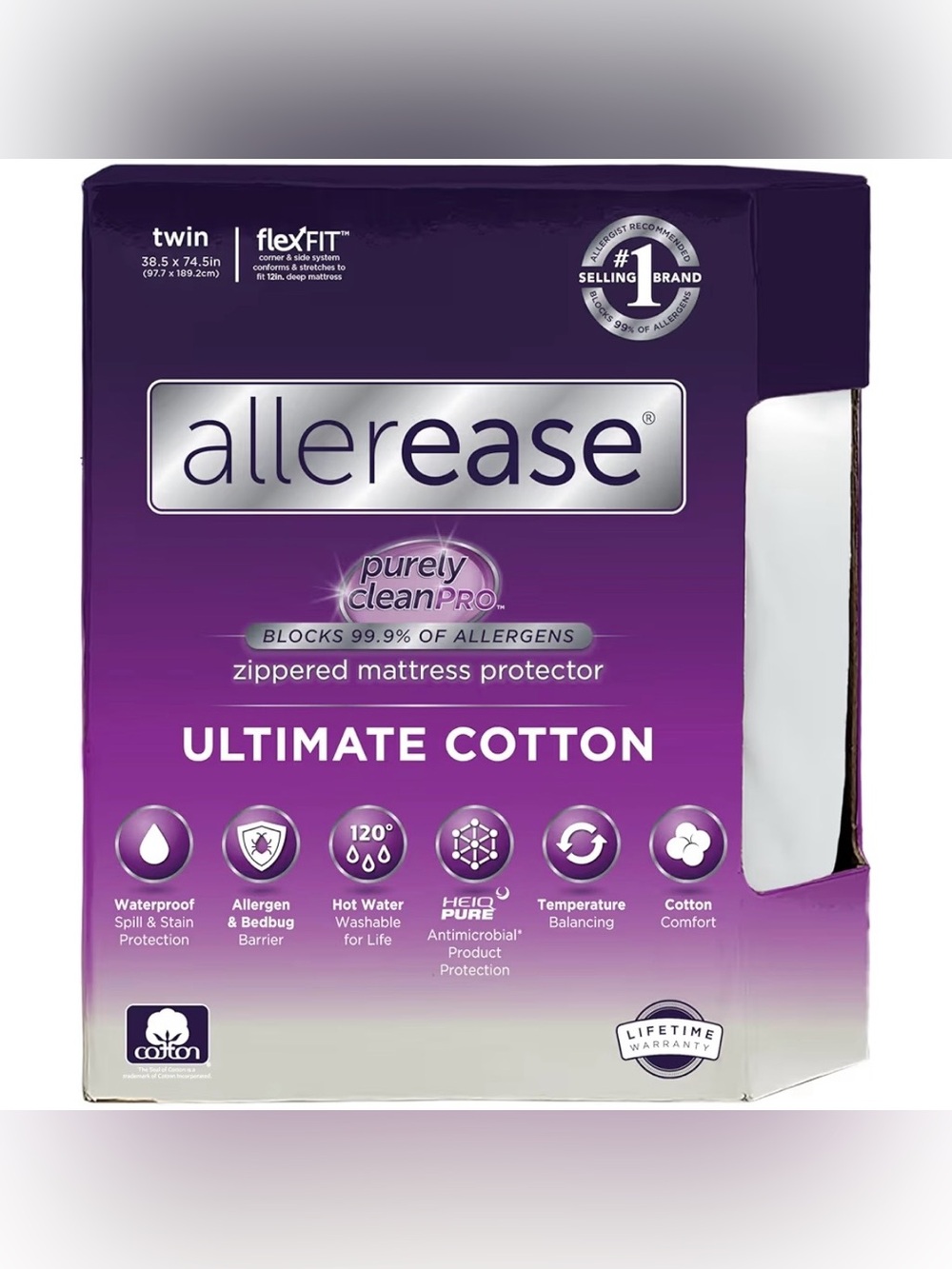 AllerEase Ultimate Allergy Protection & Comfort Zippered TWIN Mattress Protector